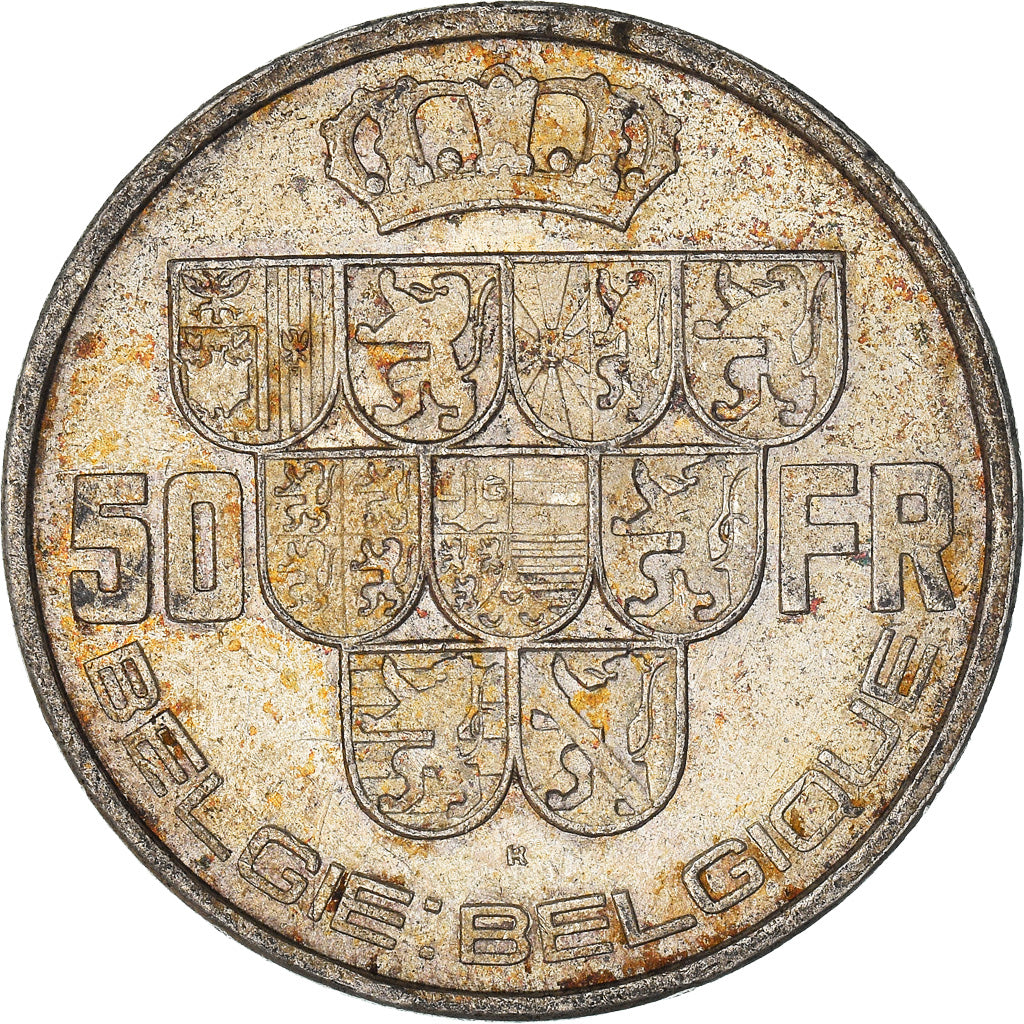 Coin, Belgium, 50 Francs, 50 Frank, 1940, AU(55-58), Silver, KM:122.1