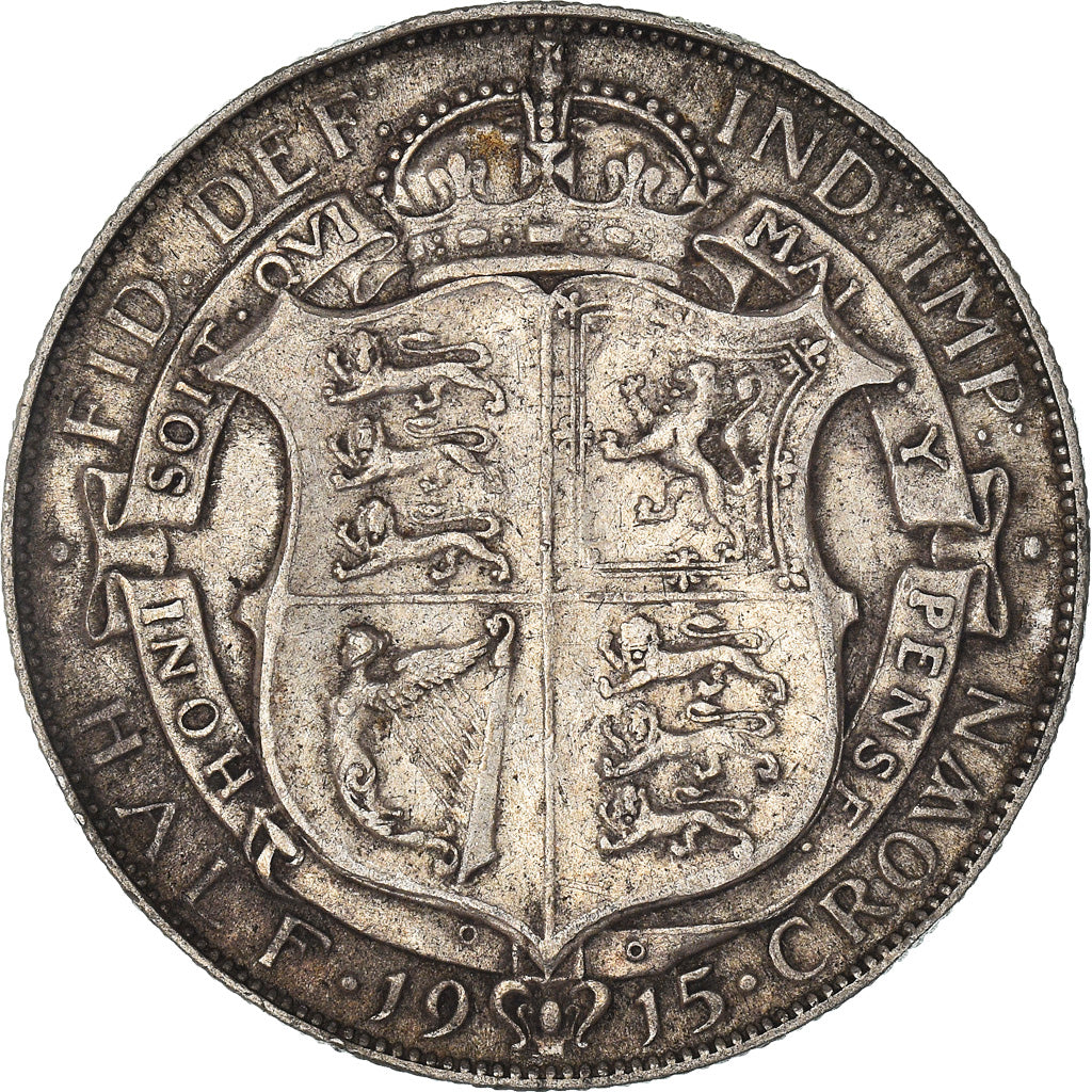 Coin, Great Britain, George V, 1/2 Crown, 1915, EF(40-45), Silver, KM:818.1