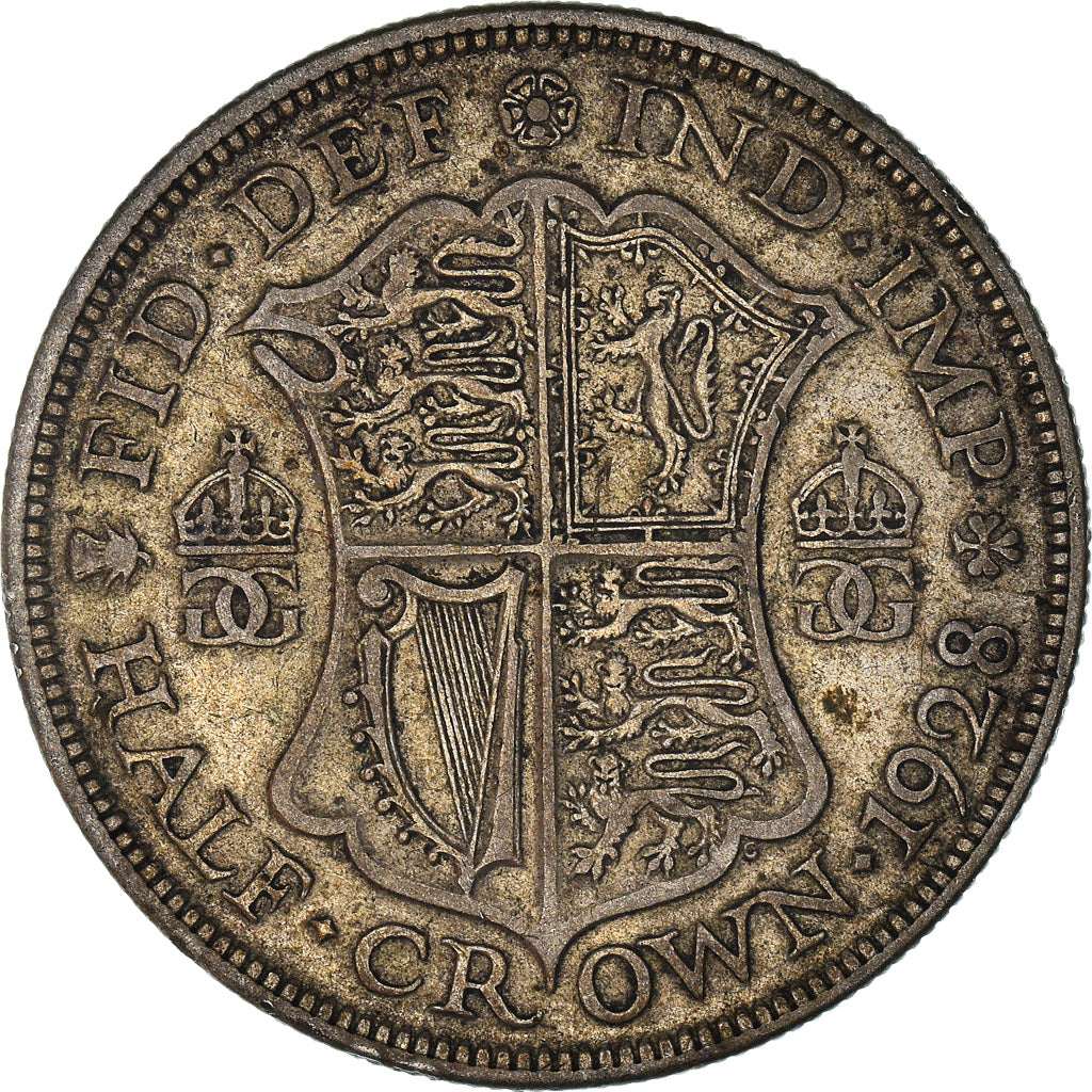 Coin, Great Britain, George V, 1/2 Crown, 1928, VF(30-35), Silver, KM:835
