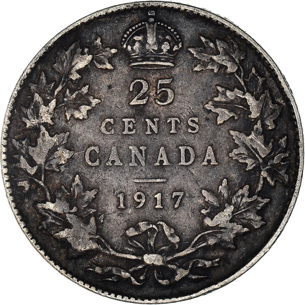 Coin, Canada, George V, 25 Cents, 1917, Royal Canadian Mint, Ottawa, VF(30-35)
