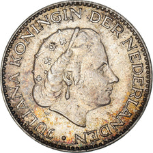 Coin, Netherlands, Juliana, Gulden, 1955, AU(50-53), Silver, KM:184