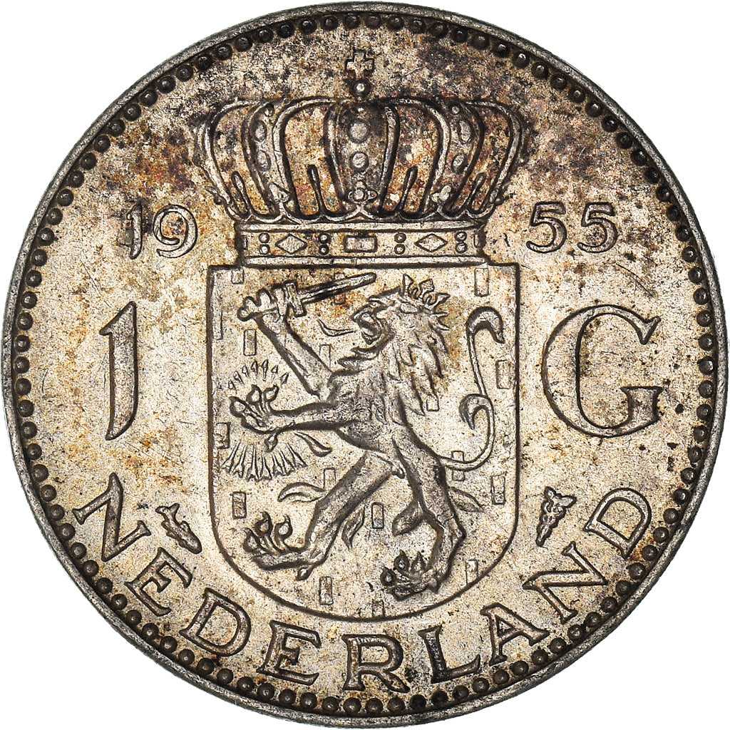Monnaie, Pays-Bas, Juliana, Gulden, 1955, TTB+, Argent, KM:184