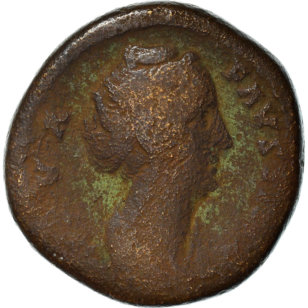 Coin, Diva Faustina I, Sestertius, After 141 AD, Rome, F(12-15), Bronze