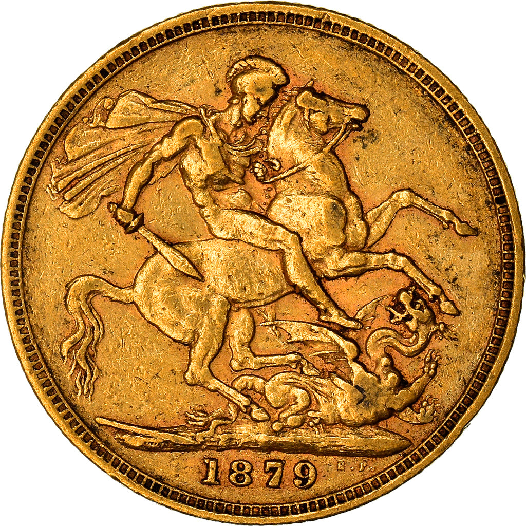 Coin, Australia, Victoria, Sovereign, 1879, Melbourne, EF(40-45), Gold, KM:7