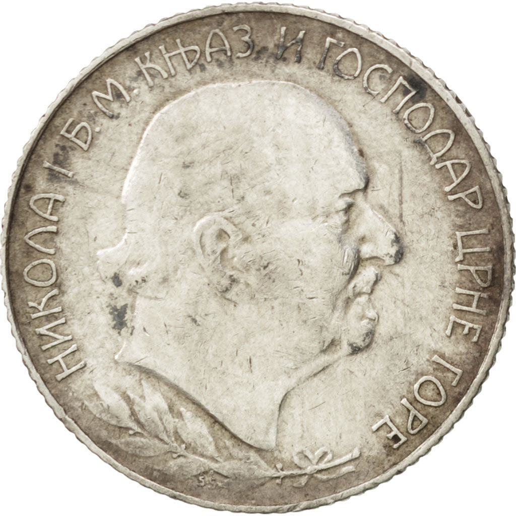 MONTENEGRO, Perper, 1909, KM #5, EF(40-45), Silver, 4.98