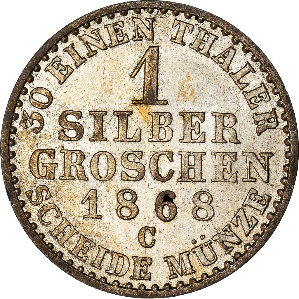 Coin, German States, PRUSSIA, Wilhelm I, Groschen, 1868, Frankfurt, AU(55-58)