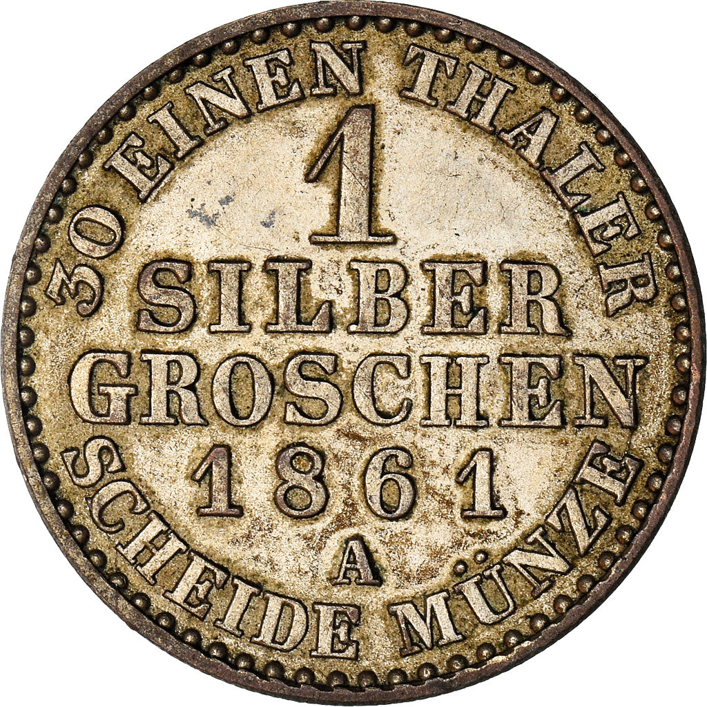 Münze, Deutsch Staaten, PRUSSIA, Wilhelm I, Groschen, 1861, Berlin, VZ, Silber