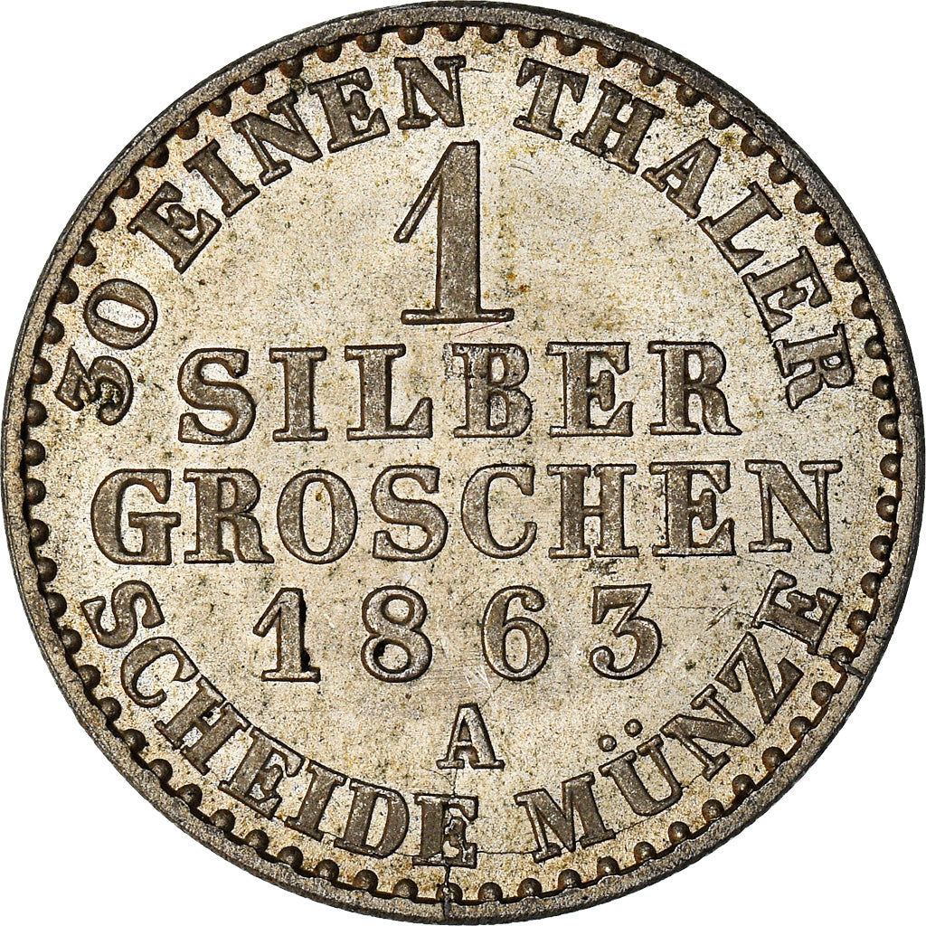 Coin, German States, PRUSSIA, Wilhelm I, Groschen, 1863, Berlin, AU(55-58)