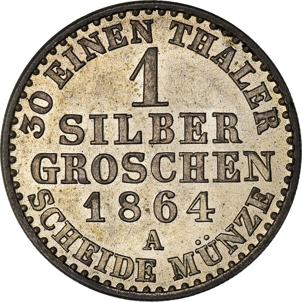Coin, German States, PRUSSIA, Wilhelm I, Groschen, 1864, Berlin, MS(60-62)