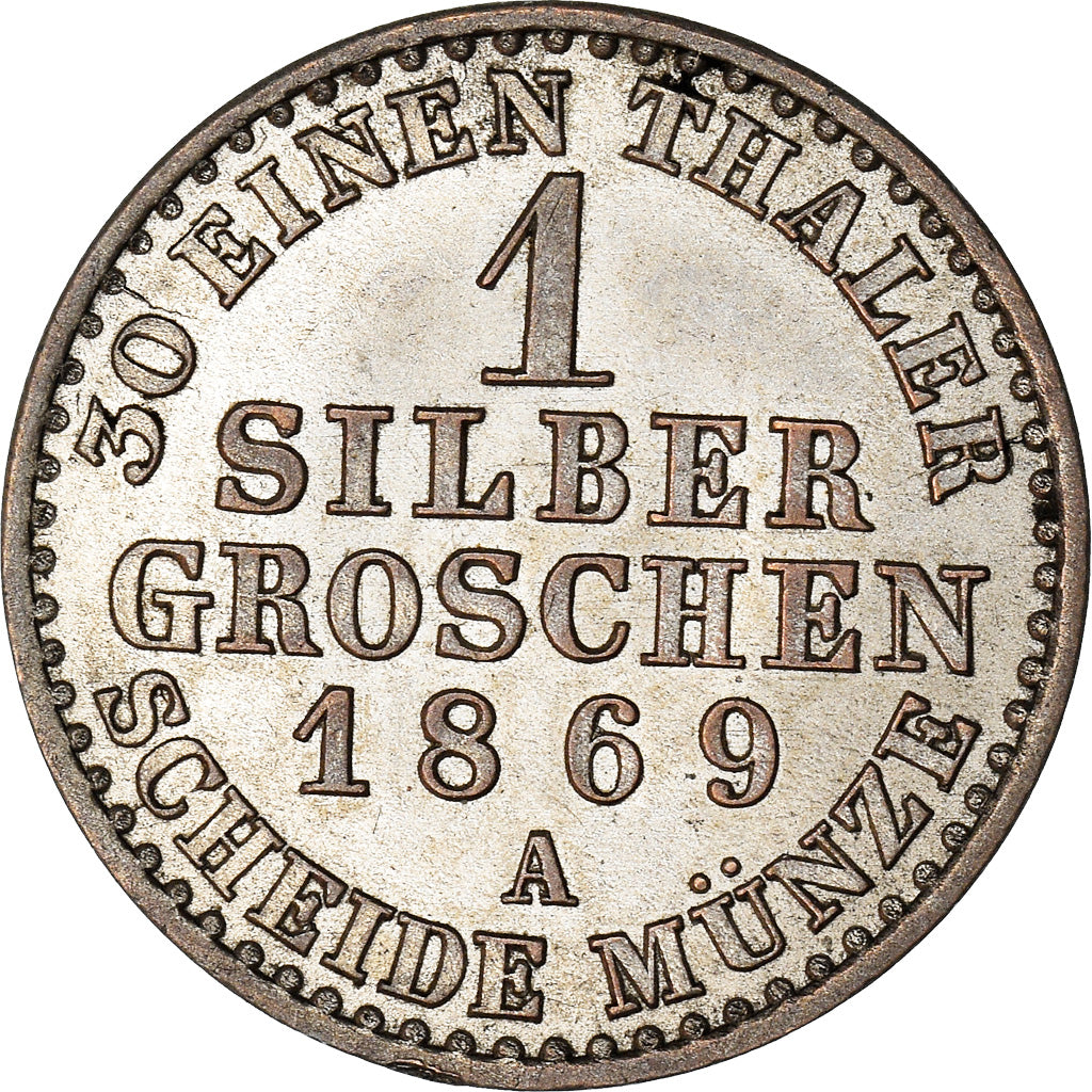 Monnaie, Etats allemands, PRUSSIA, Wilhelm I, Groschen, 1869, Berlin, SUP+
