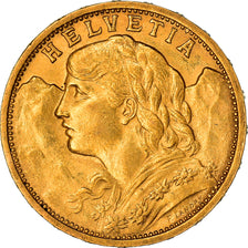 Moneta, Szwajcaria, 20 Francs, 1902, Bern, AU(55-58), Złoto, KM:35.1