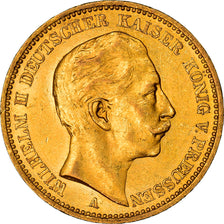 Moeda, Estados Alemães, PRUSSIA, Wilhelm II, 20 Mark, 1899, Berlin, MS(60-62)