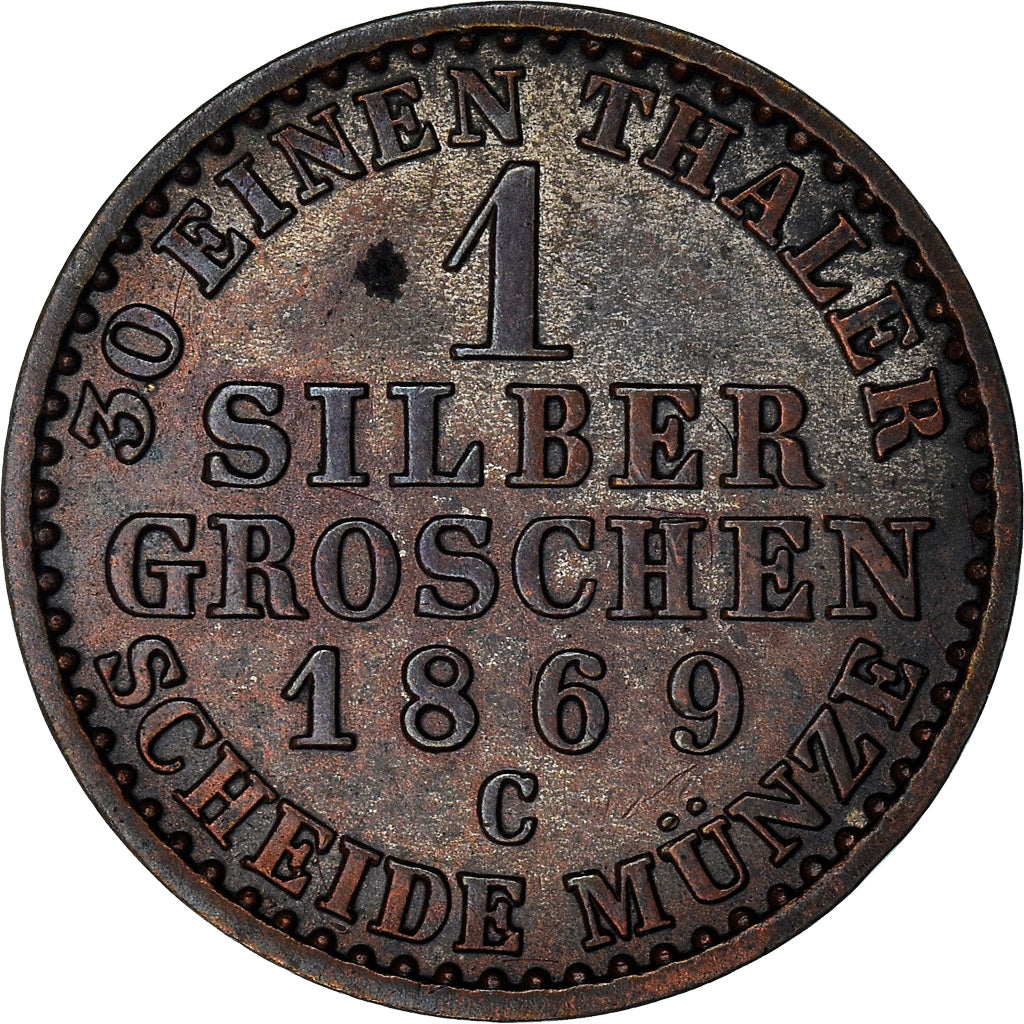 Coin, German States, PRUSSIA, Wilhelm I, Groschen, 1869, Frankfurt, EF(40-45)