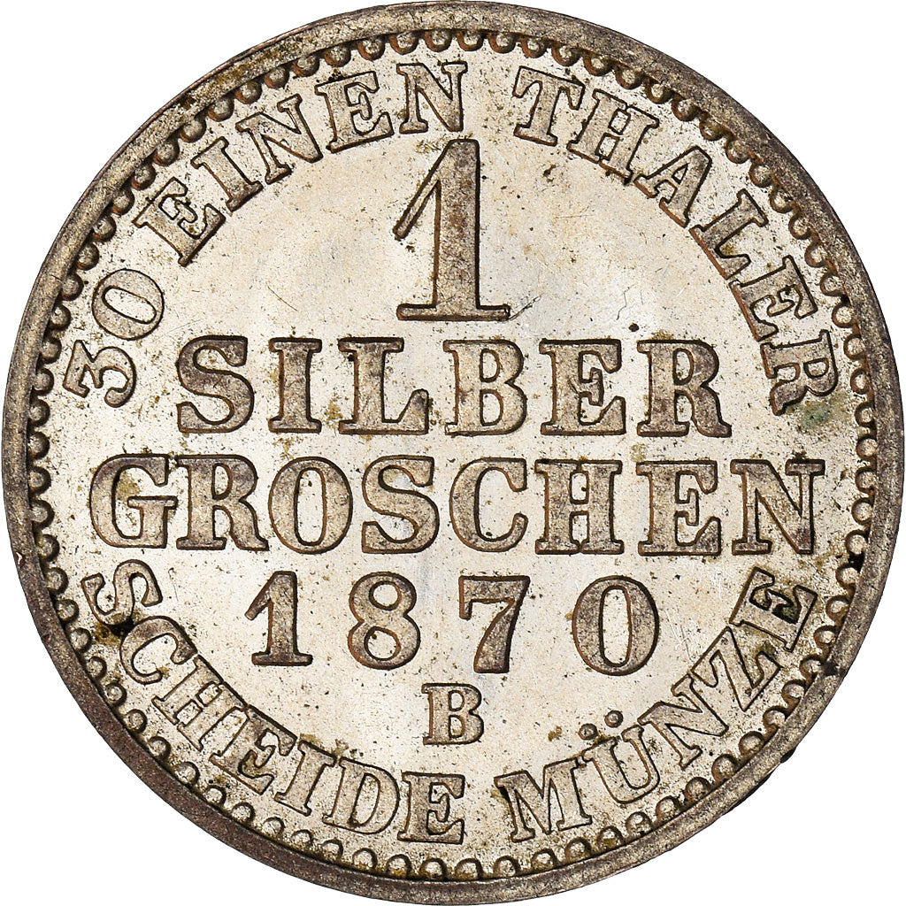 Coin, German States, PRUSSIA, Wilhelm I, Groschen, 1870, Hannover, AU(55-58)