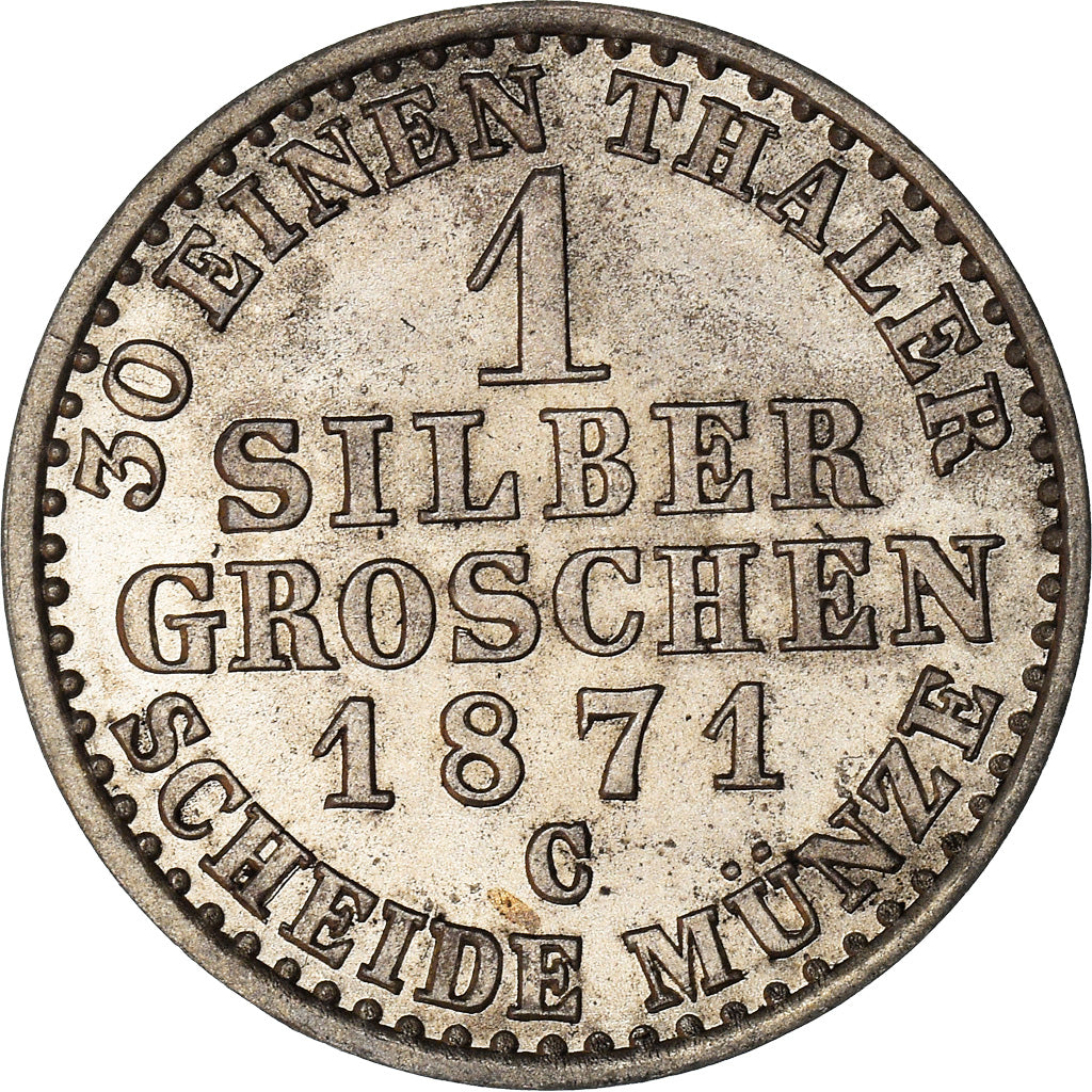 Coin, German States, PRUSSIA, Wilhelm I, Groschen, 1871, Frankfurt, MS(60-62)