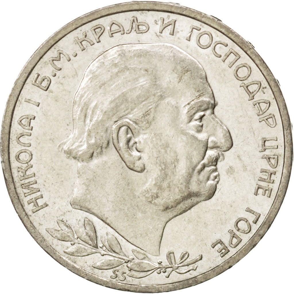 MONTENEGRO, 2 Perpera, 1914, KM #20, MS(60-62), Silver, 9.99