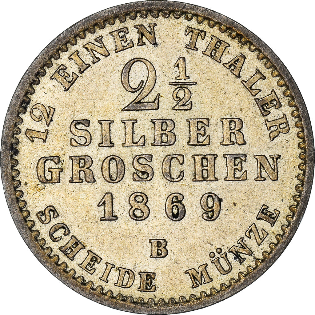 Coin, German States, PRUSSIA, Wilhelm I, 2-1/2 Silber Groschen, 1869, Hannover
