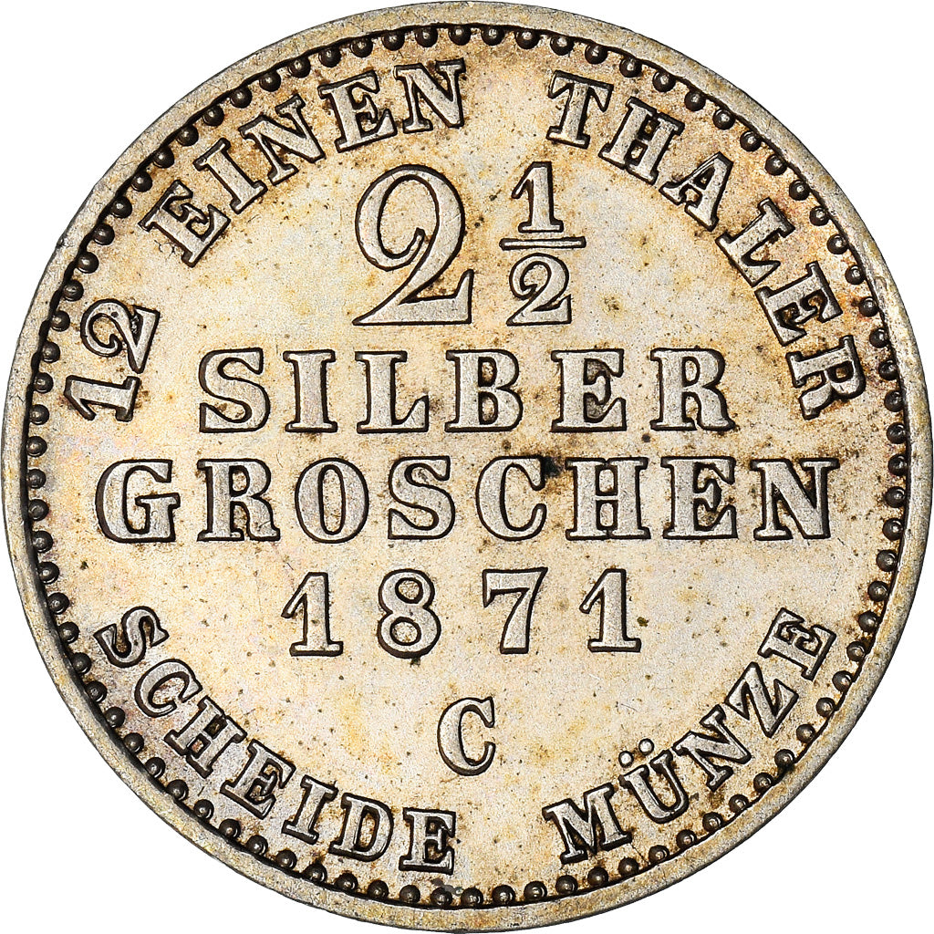 Coin, German States, PRUSSIA, Wilhelm I, 2-1/2 Silber Groschen, 1871, Frankfurt