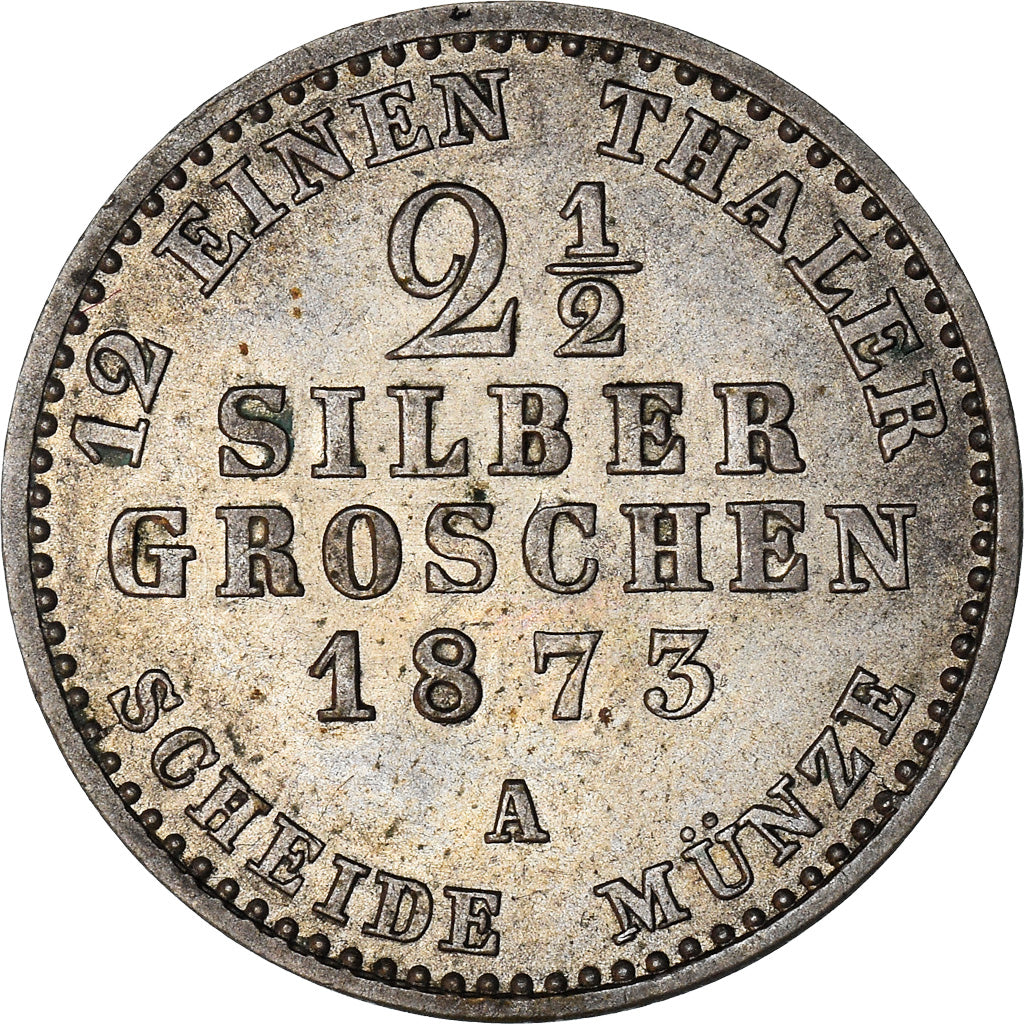 Moneta, Stati tedeschi, PRUSSIA, Wilhelm I, 2-1/2 Silber Groschen, 1873, Berlin