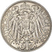 Coin, GERMANY - EMPIRE, Wilhelm II, 25 Pfennig, 1909, Karlsruhe, AU(55-58)