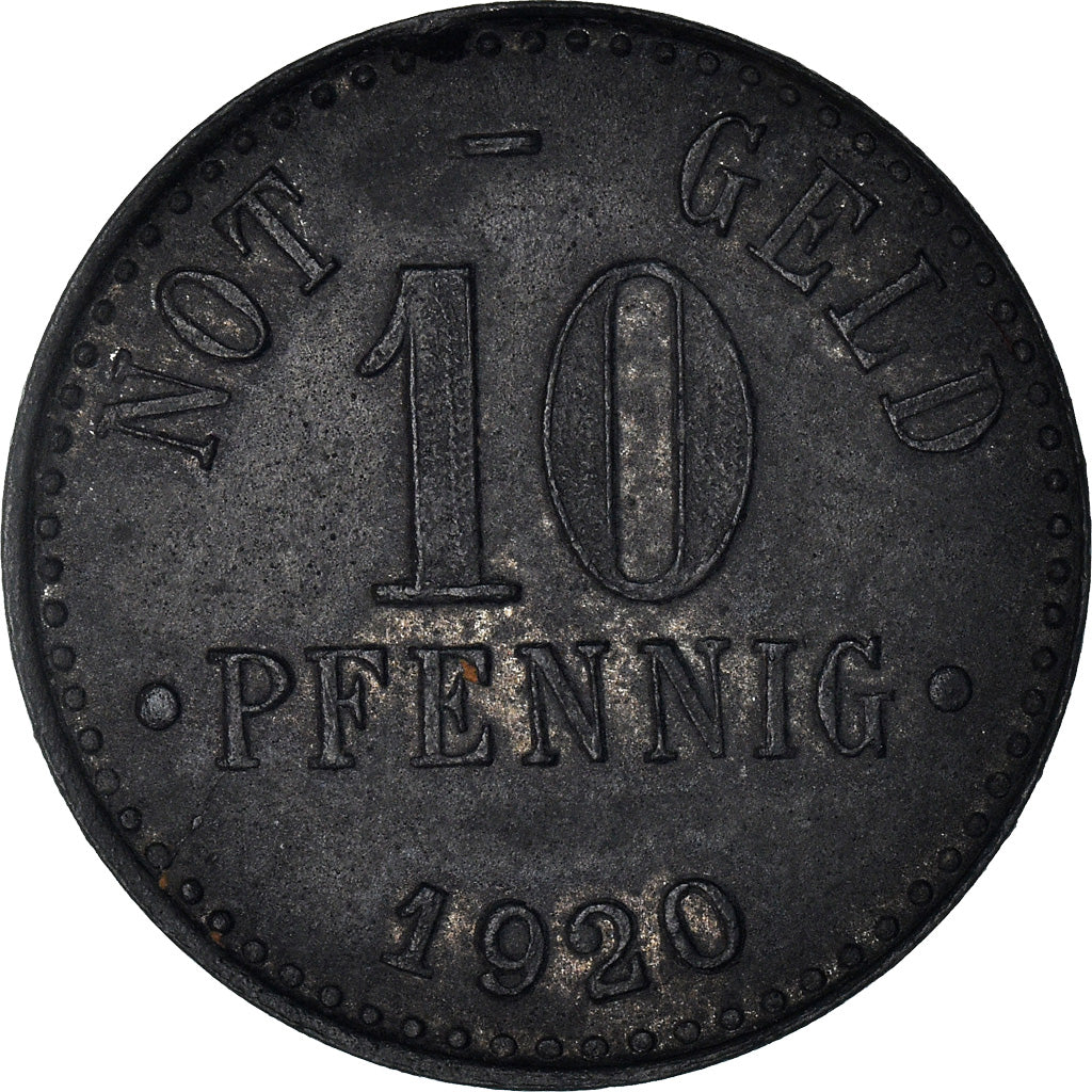 Coin, Germany, Staatsbank Braunschweig, 10 Pfennig, 1920, EF(40-45), Zinc
