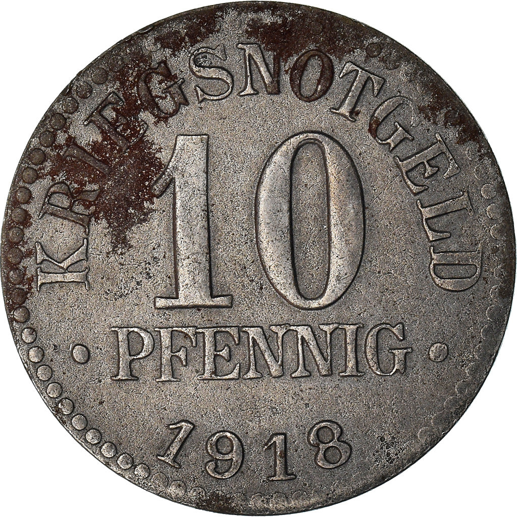 Monnaie, Allemagne, Hertzogtum Braunschweig, 10 Pfennig, 1918, TTB, Iron
