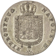 Coin, German States, WESTPHALIA, Jerome, 1/6 Thaler, Reichs, 1813, AU(55-58)