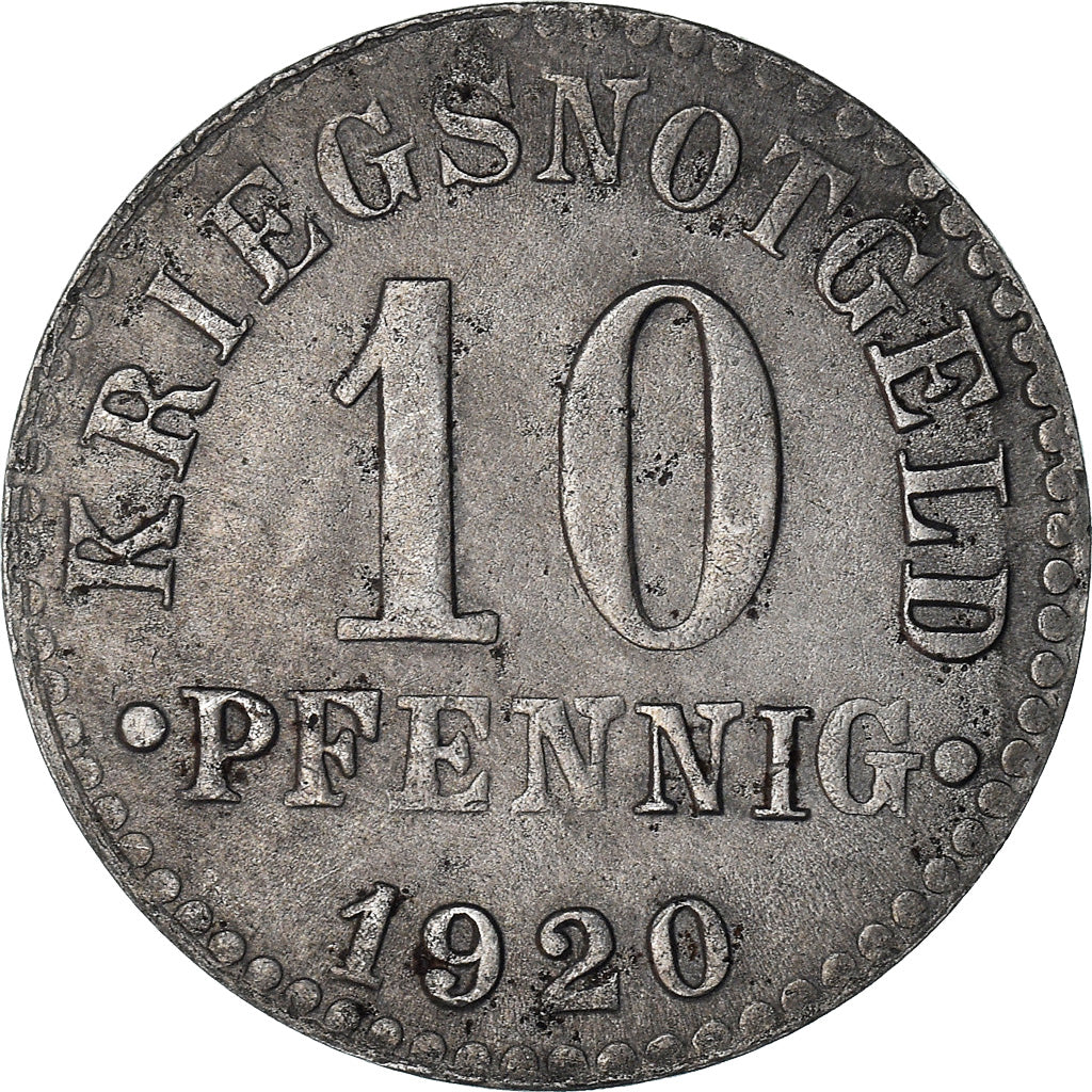 Coin, Germany, Hertzogtum Braunschweig, 10 Pfennig, 1920, EF(40-45), Iron