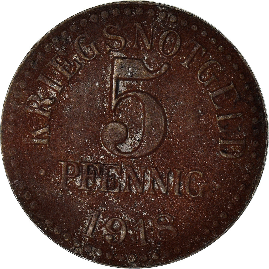 Monnaie, Allemagne, Hertzogtum Braunschweig, 5 Pfennig, 1918, TTB, Iron