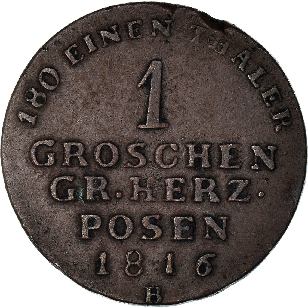 Moeda, Polónia, POSEN, Friedrich Wilhelm III (of Prussia), Groschen, 1816