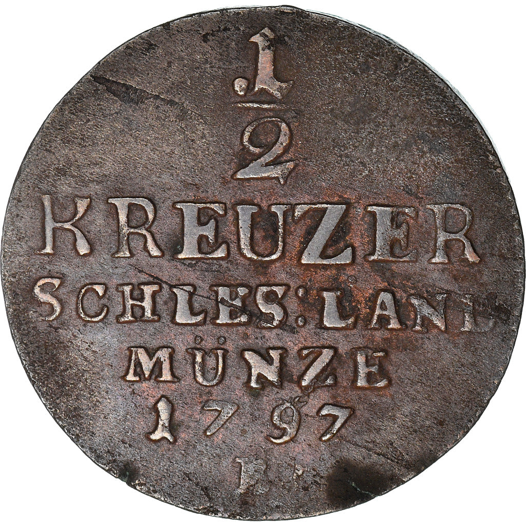 Coin, German States, SILESIA, Friedrich Wilhelm II, 1/2 Kreuzer, 1797