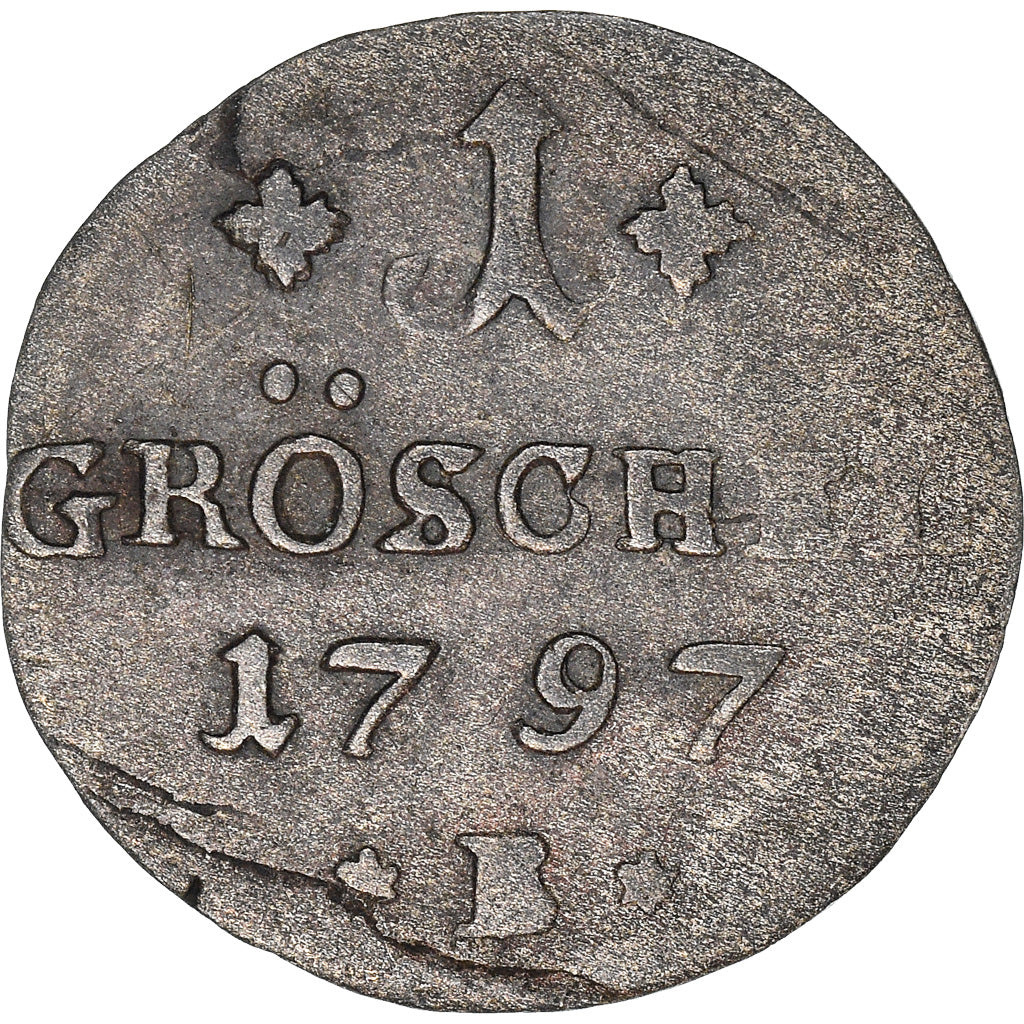 Coin, German States, SILESIA, Friedrich Wilhelm II, Groschel, 1797, VF(30-35)