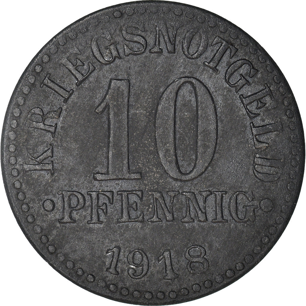 Moneta, Germania, Hertzogtum Braunschweig, 10 Pfennig, 1918, BB, Zinco