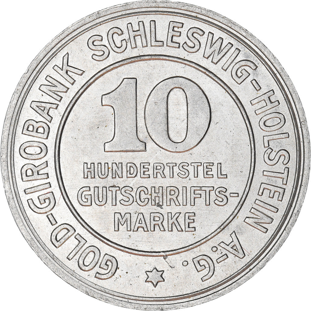 Coin, Germany, Schleswig-Holstein, 10/100 Gutschriftsmarke, 1923, MS(60-62)