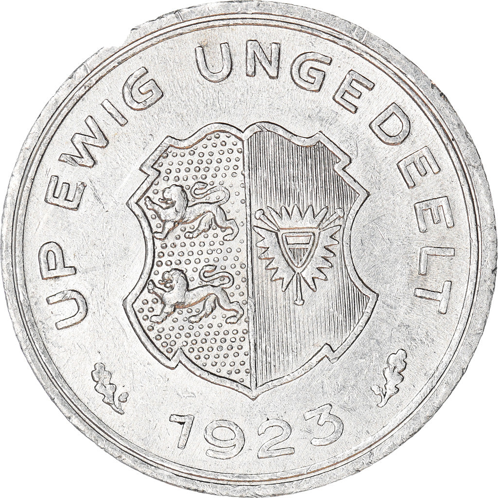 Moneta, Niemcy, Schleswig-Holstein, 5/100 Gutschriftsmarke, 1923, AU(50-53)
