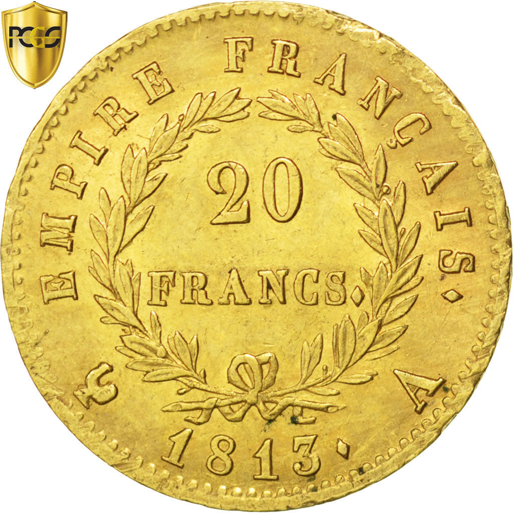 Coin, France, Napoléon I, 20 Francs, 1813, Paris, PCGS, MS62, MS(60-62), Gold