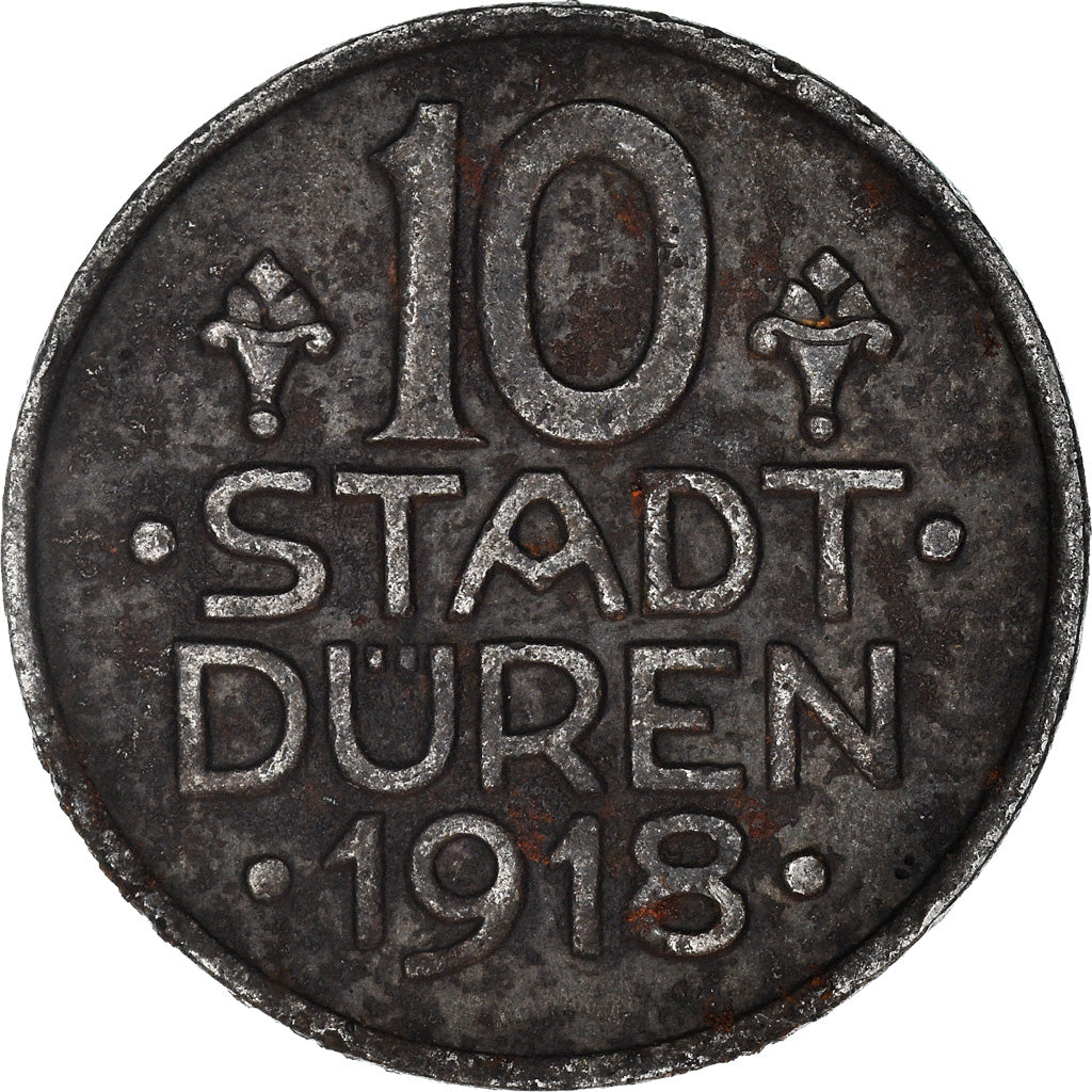 Monnaie, Allemagne, Stadt Düren, Düren, 10 Pfennig, 1918, TTB, Iron