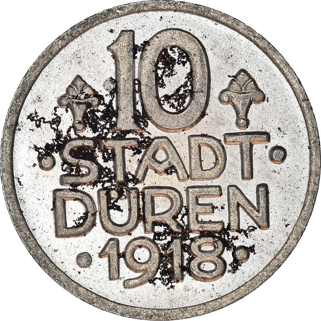 Monnaie, Allemagne, Stadt Düren, Düren, 10 Pfennig, 1918, TTB+, Iron