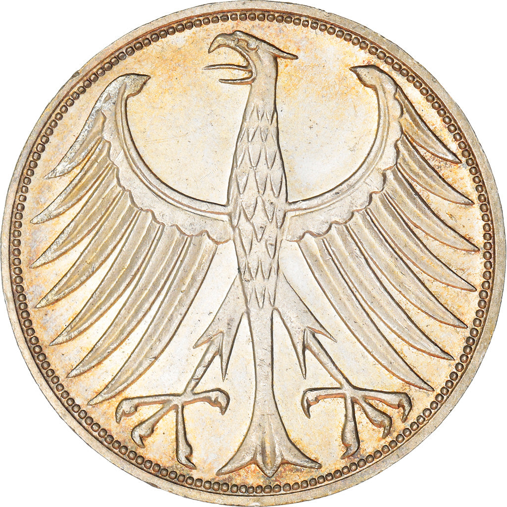 Coin, GERMANY - FEDERAL REPUBLIC, 5 Mark, 1970, Karlsruhe, MS(60-62), Silver