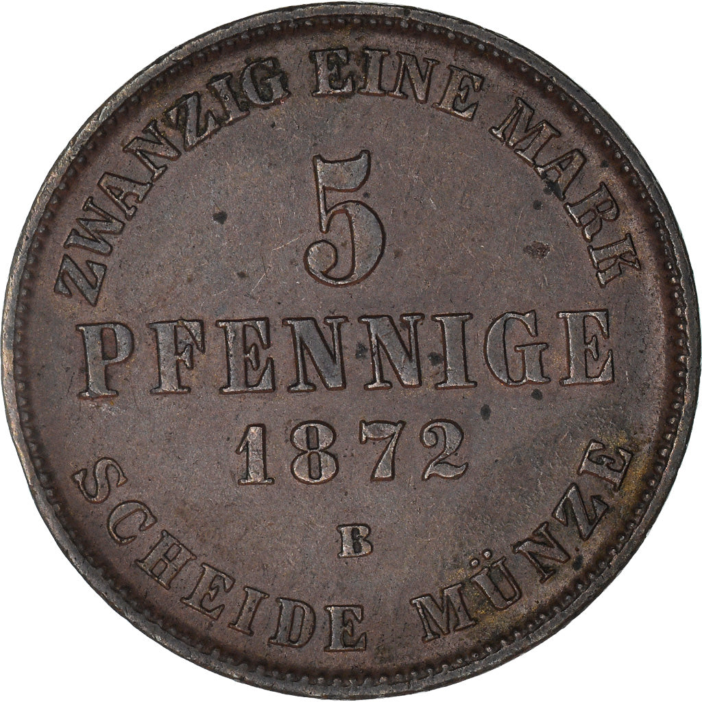 Coin, German States, MECKLENBURG-STRELITZ, Friedrich Wilhelm, 5 Pfennig, 1872