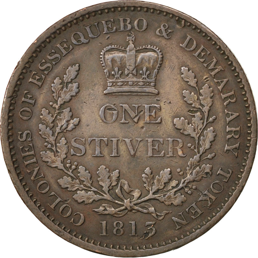 Guyana, 1 Stiver, 1813, EF(40-45), Copper, 18.33