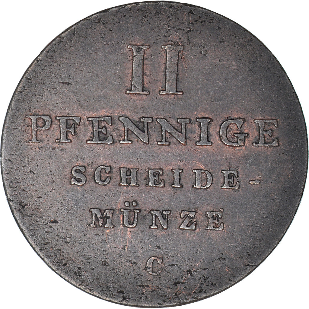 Coin, German States, HANNOVER, Wilhelm IV, 2 Pfennig, 1833, EF(40-45), Copper