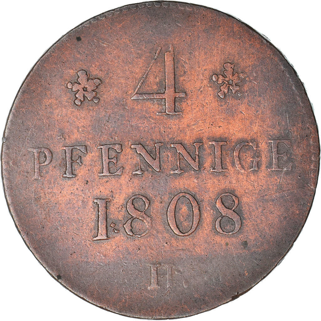 Coin, German States, SAXONY-ALBERTINE, Friedrich August I, 4 Pfennig, 1808