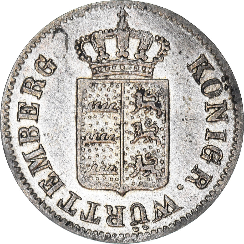Coin, German States, WURTTEMBERG, Wilhelm I, Kreuzer, 1841, EF(40-45), Silver