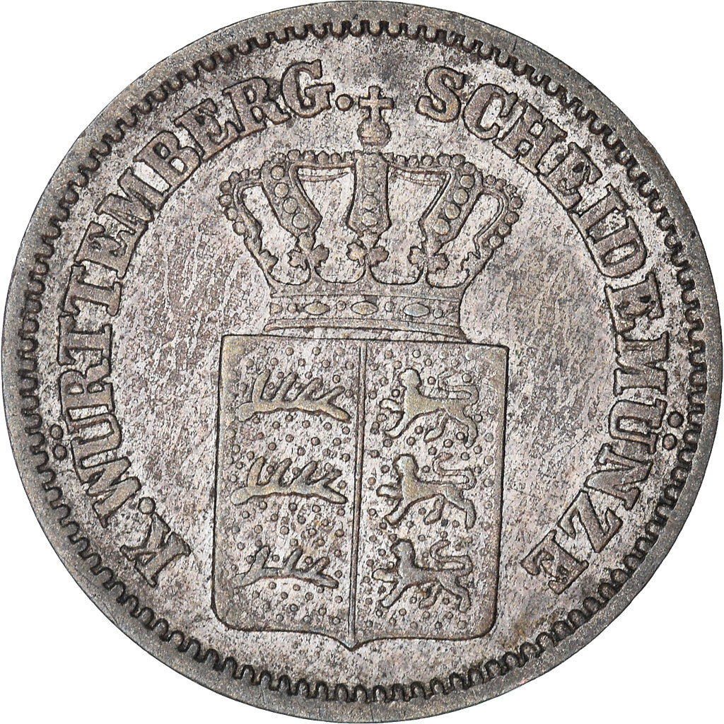 Coin, German States, WURTTEMBERG, Karl I, Kreuzer, 1871, EF(40-45), Silver