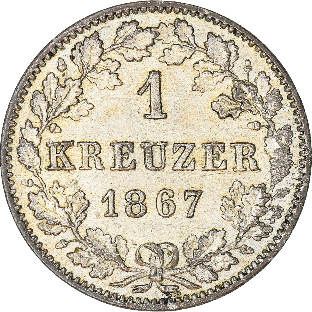 Monnaie, Etats allemands, WURTTEMBERG, Karl I, Kreuzer, 1867, SUP, Argent