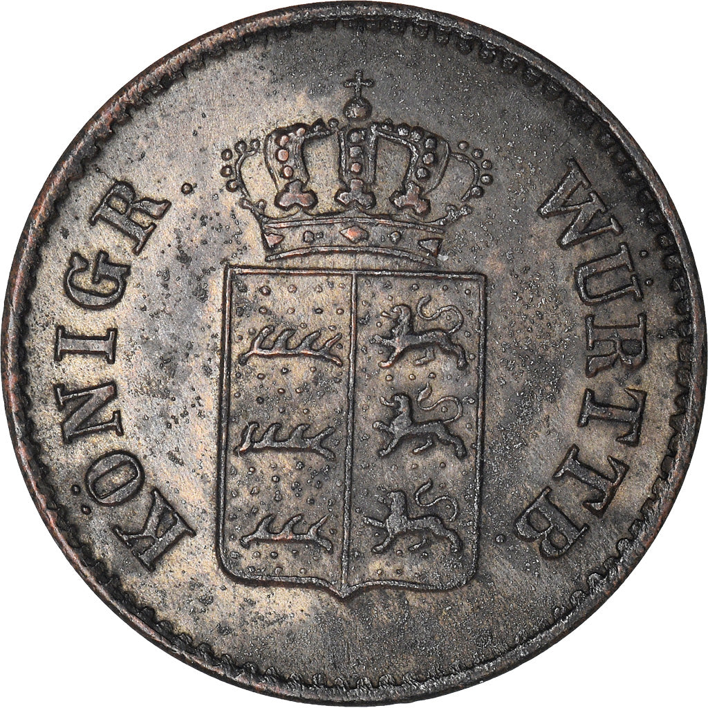 Coin, German States, WURTTEMBERG, Wilhelm I, Kreuzer, 1856, AU(50-53), Silver