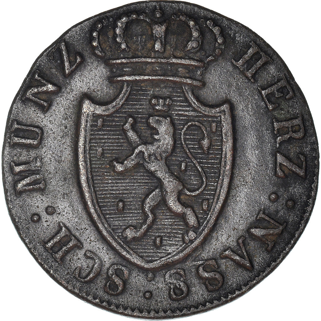 Monnaie, Etats allemands, NASSAU, Wilhelm, 1/4 Kreuzer, 1822, Wiesbaden, TTB