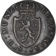 Monnaie, Etats allemands, NASSAU, Wilhelm, 1/4 Kreuzer, 1822, Wiesbaden, TTB