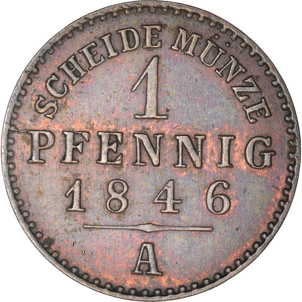 Munten, Duitse staten, SCHWARZBURG-SONDERSHAUSEN, Pfennig, 1846, Arnstadt, ZF+